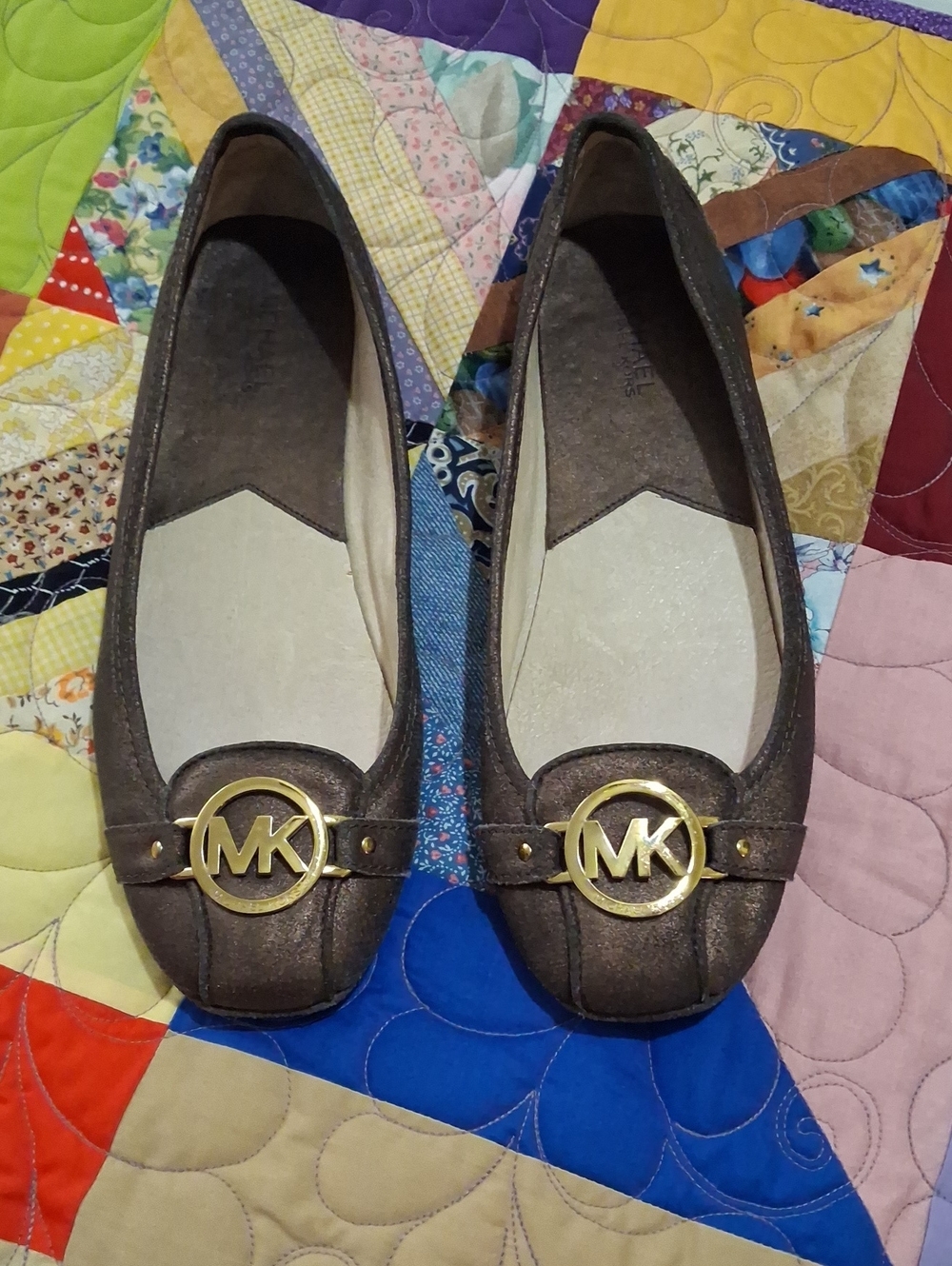 Michael Kors Women's Brown MK Logo Moccasin Flats Sz 10 M